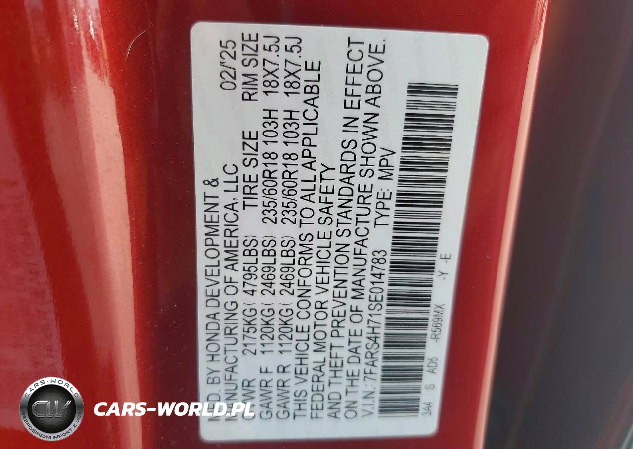 2025 Honda Cr-V Exl VIN:7FARS4H71SE014783 - 13
