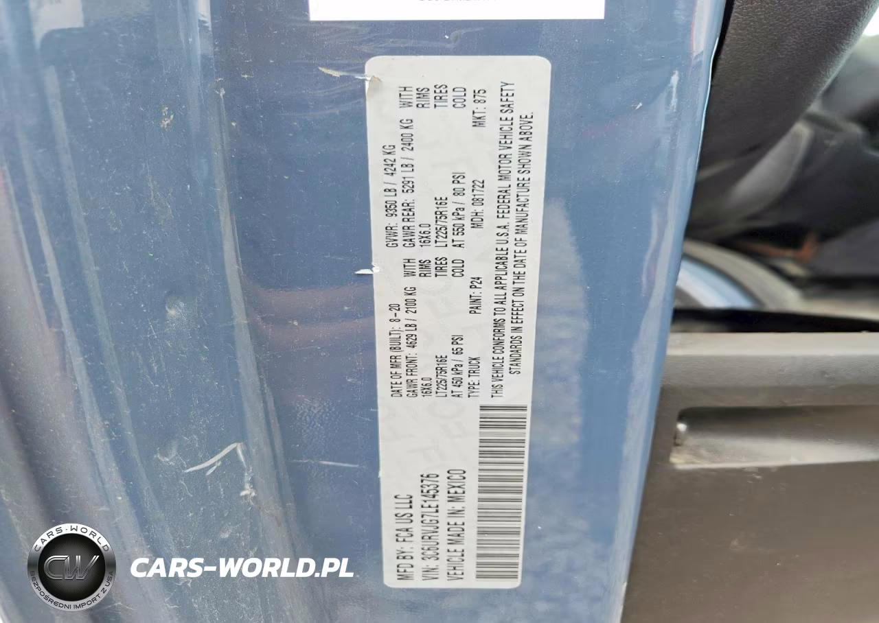 2020 Ram Promaster 3500 3500 High VIN:3C6URVJG7LE145376 - 13