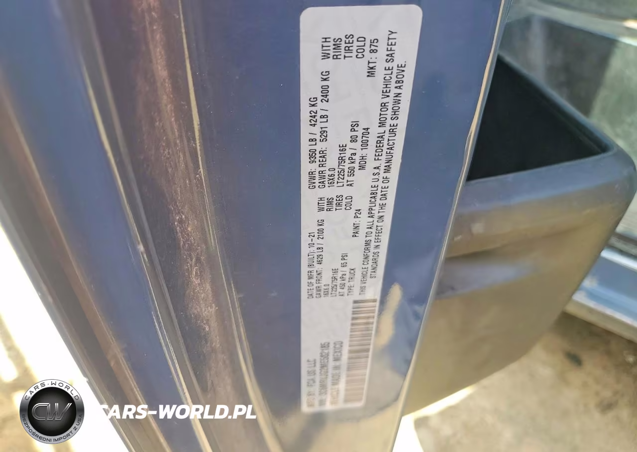 2021 Ram Promaster 3500 Delivery Van VIN:3C6MRVJG2ME582185 - 13