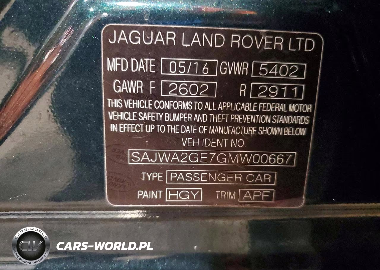 2016 Jaguar Xjl Supercharged VIN:SAJWA2GE7GMW00667 - 13