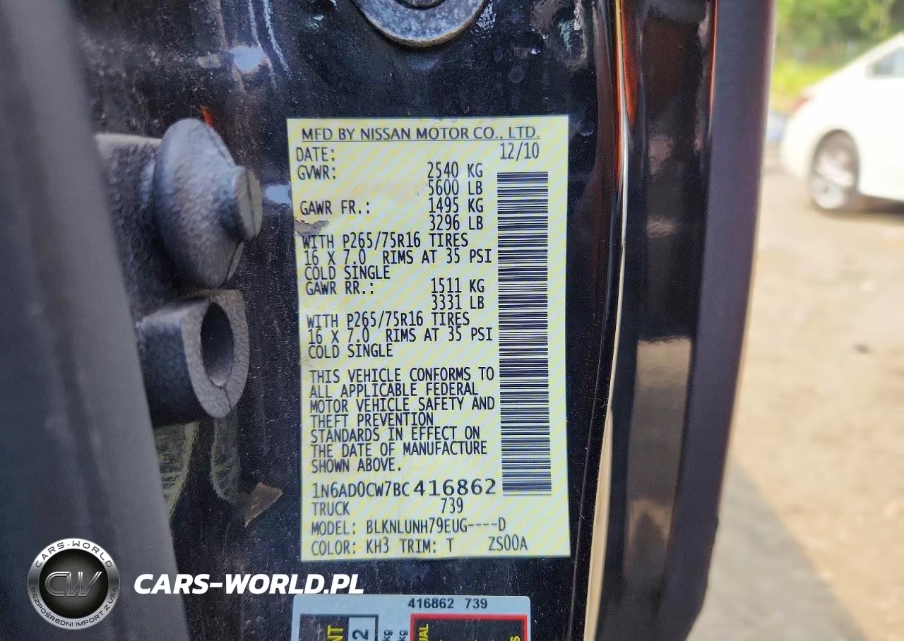 2011 Nissan Frontier Sv V6 VIN:1N6AD0CW7BC416862 - 12
