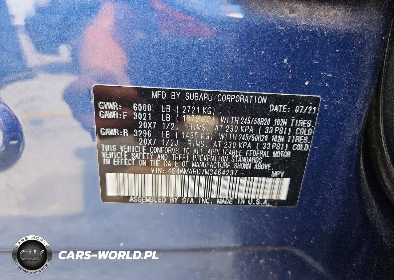 2021 Subaru Ascent Touring VIN:4S4WMARD7M3464297 - 13