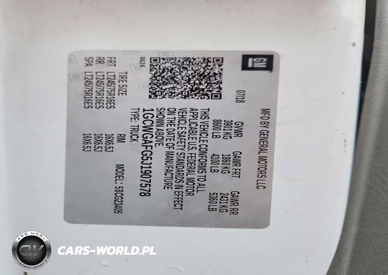 2027 Chevrolet Express 2500 Cargo Delivery Van VIN:1GCWGAFG5J1907578 - 13