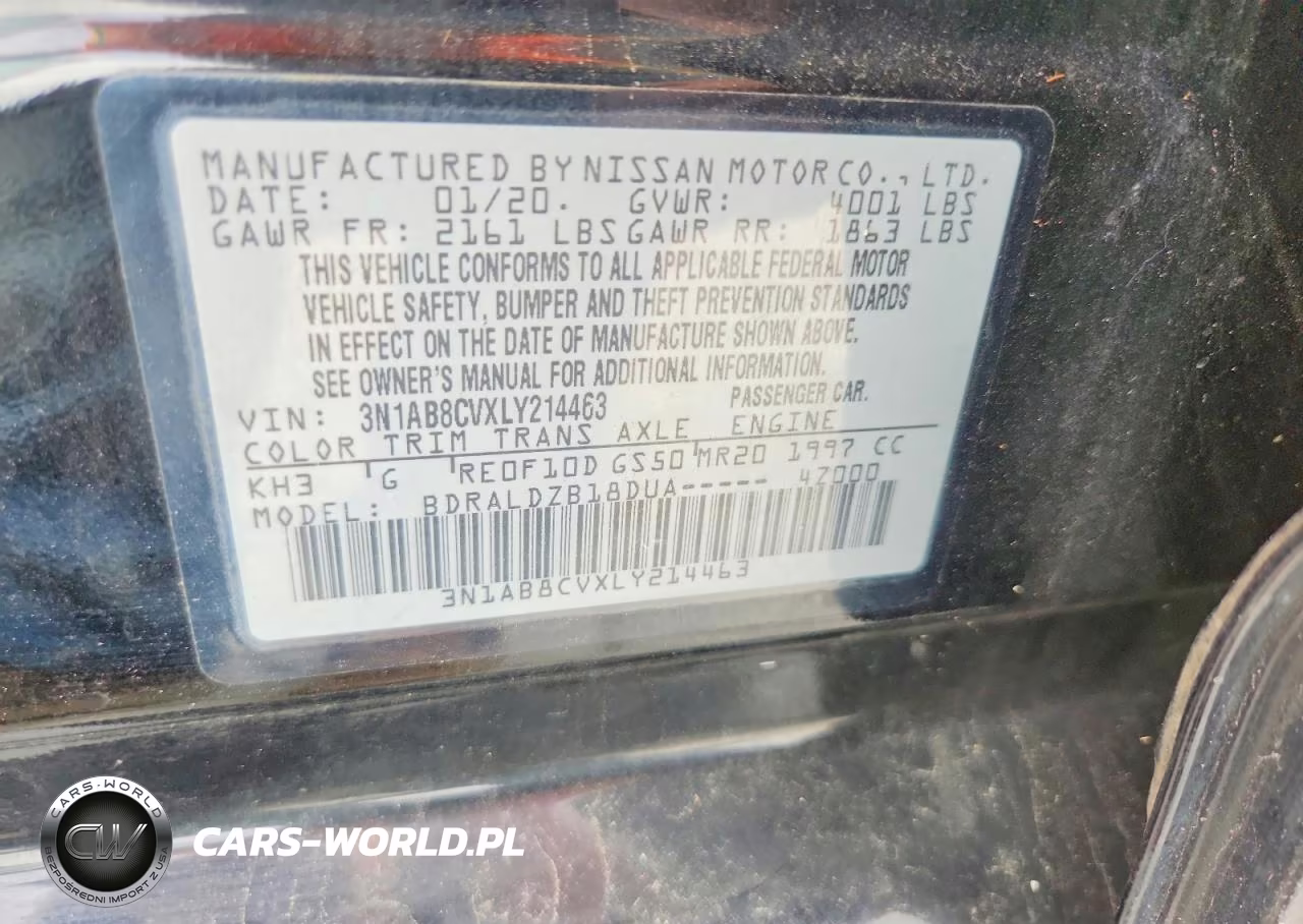 2020 Nissan Sentra Sv VIN:3N1AB8CVXLY214463 - 12