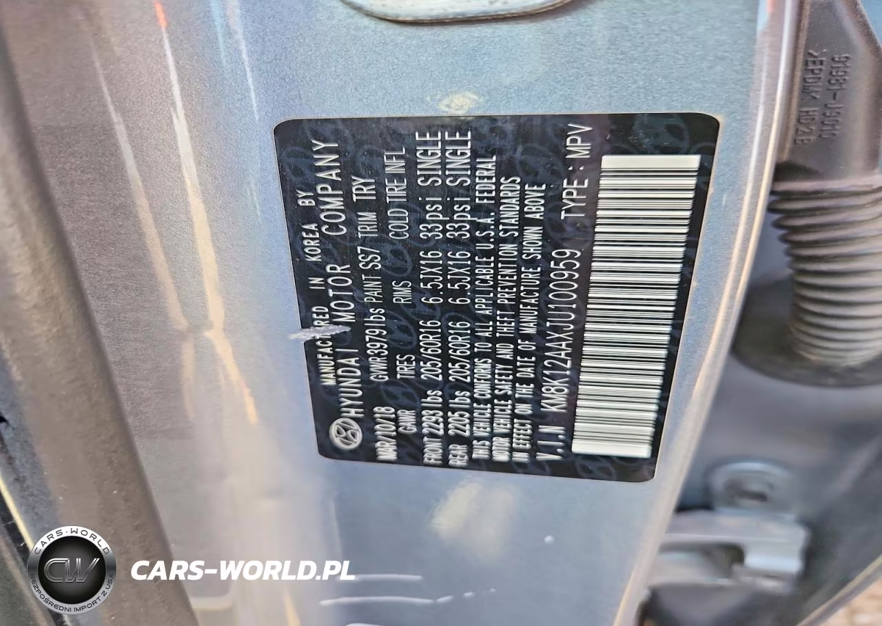 2018 Hyundai Kona Se VIN:KM8K12AAXJU100959 - 12