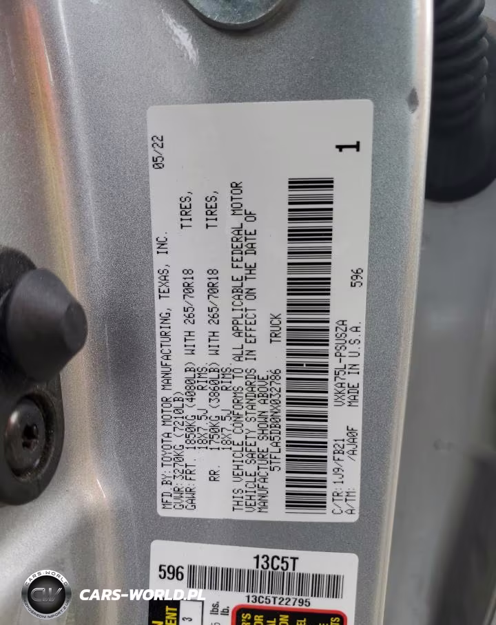 2022 Toyota Tundra Crewmax Sr VIN:5TFLA5DB0NX032786 - 13