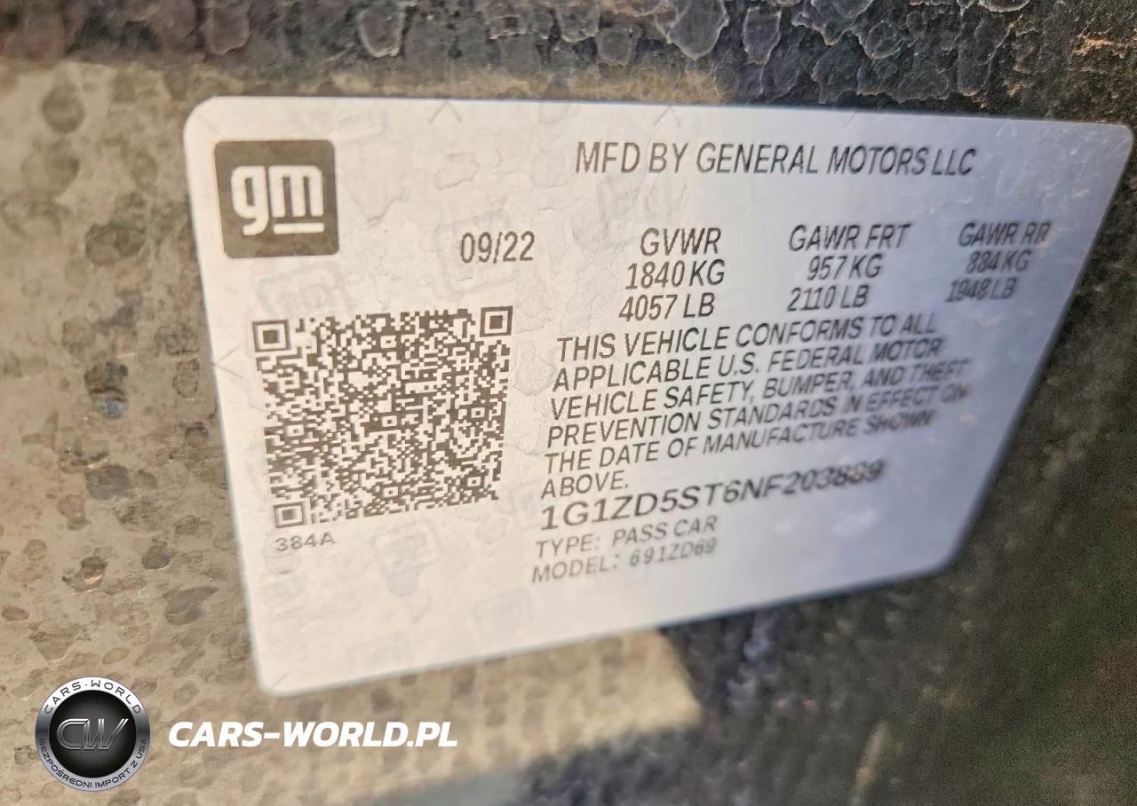 2022 Chevrolet Malibu Lt VIN:1G1ZD5ST6NF203889 - 12