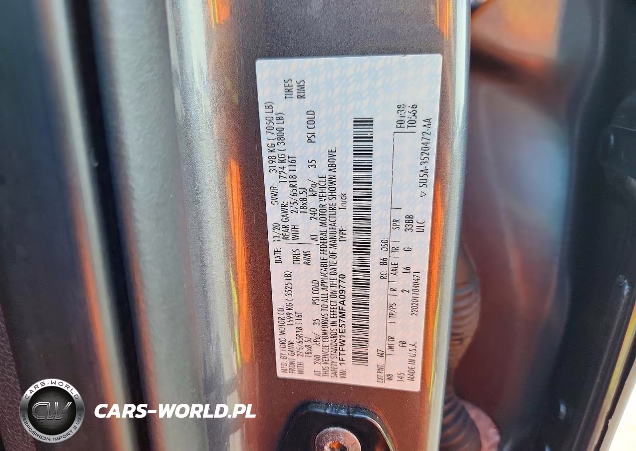 2021 Ford F150 Supercrew VIN:1FTFW1E57MFA09770 - 12