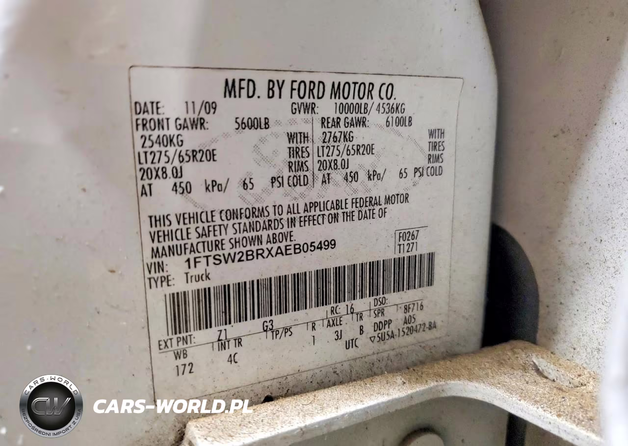 2010 Ford F250 Super Duty VIN:1FTSW2BRXAEB05499 - 12