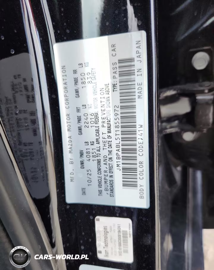 2026 Mazda 3 Select Sport VIN:JM1BPABL5T1855972 - 12