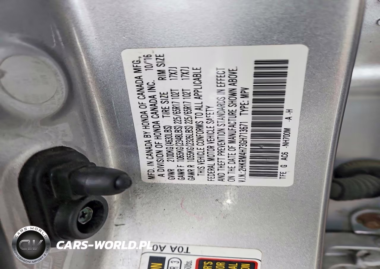 2016 Honda Cr-V Exl VIN:2HKRM4H73GH713671 - 12