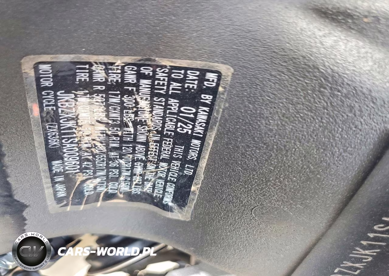 2025 Kawasaki Zx636 K VIN:JKBZXJK11SA009601 - 9