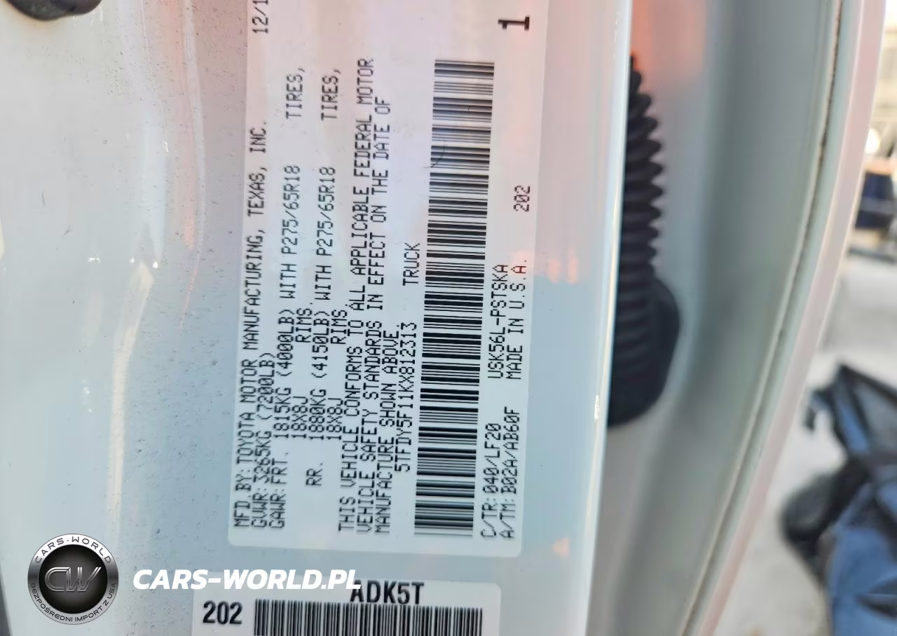 2019 Toyota Tundra Trd Pro VIN:5TFDY5F11KX812313 - 13