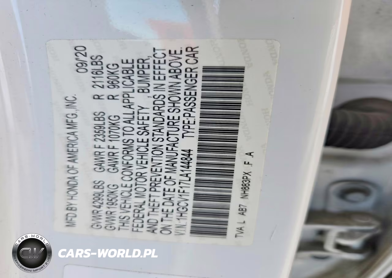 2020 Honda Accord Lx VIN:1HGCV1F17LA144844 - 12