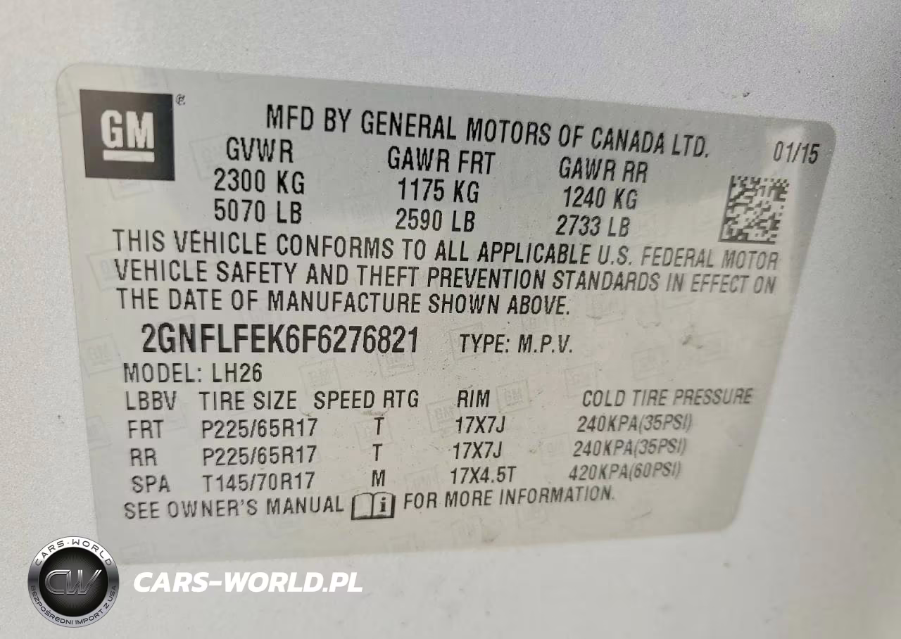 2015 Chevrolet Equinox Lt VIN:2GNFLFEK6F6276821 - 13