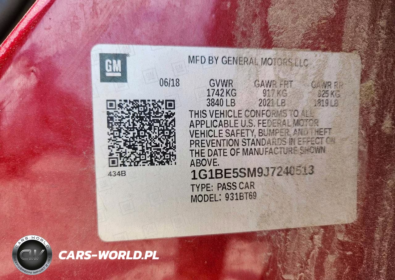 2018 Chevrolet Cruze Lt VIN:1G1BE5SM9J7240513 - 12