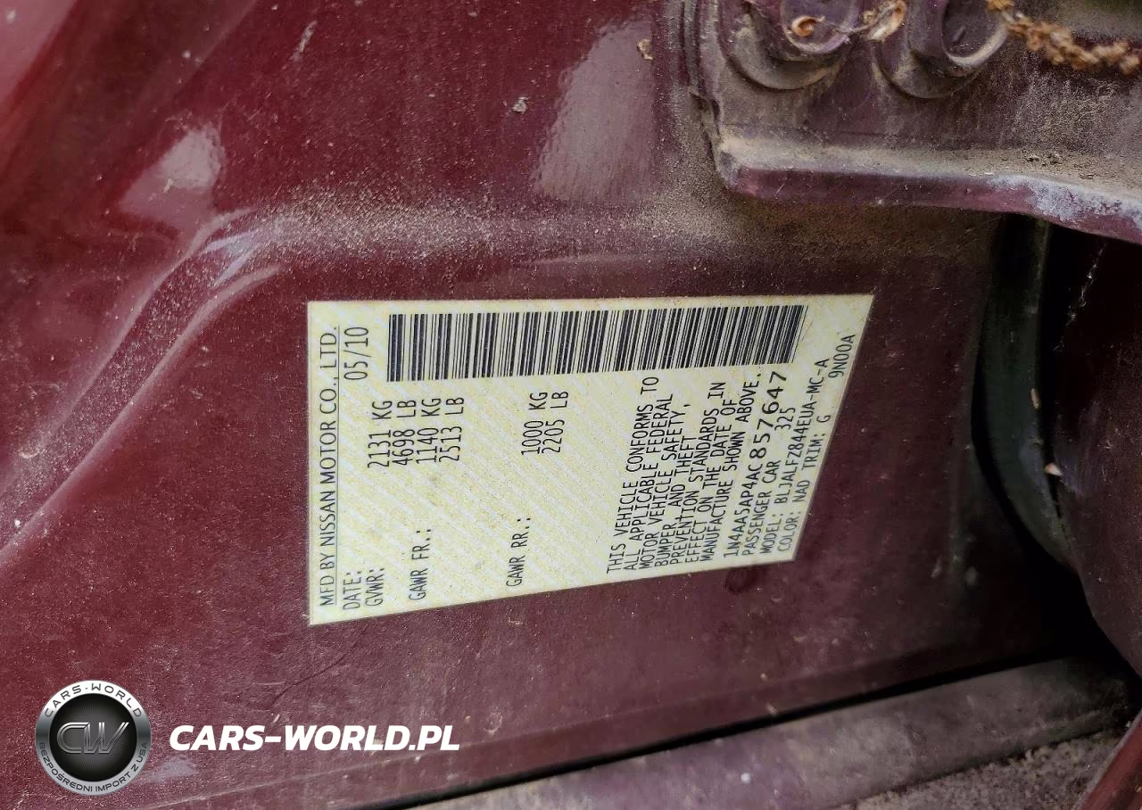 2010 Nissan Maxima 3.5 S VIN:1N4AA5AP4AC857647 - 12
