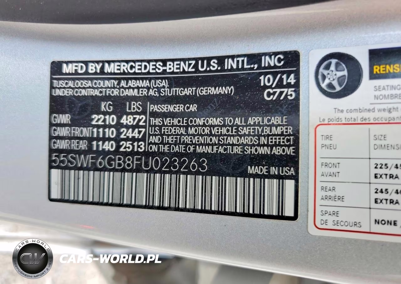 2015 Mercedes-Benz C 400 4Matic VIN:55SWF6GB8FU023263 - 12