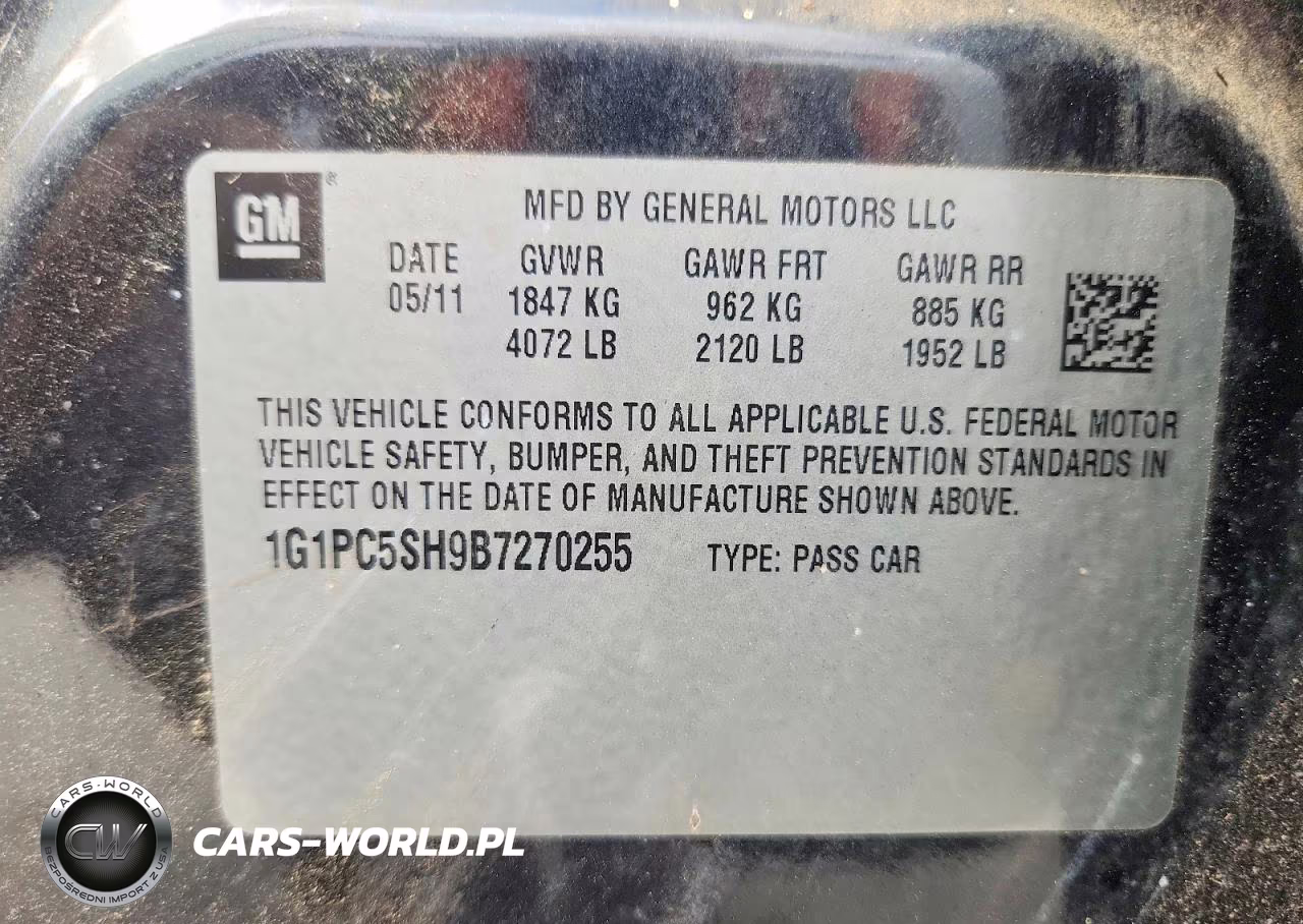 2011 Chevrolet Cruze Ls VIN:1G1PC5SH9B7270255 - 13