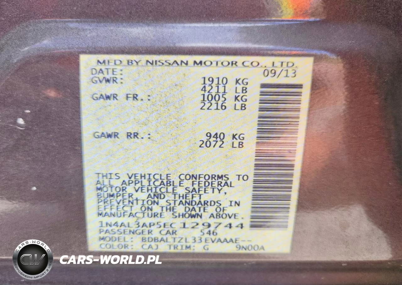 2014 Nissan Altima 2.5 Sv VIN:1N4AL3AP5EC129744 - 12