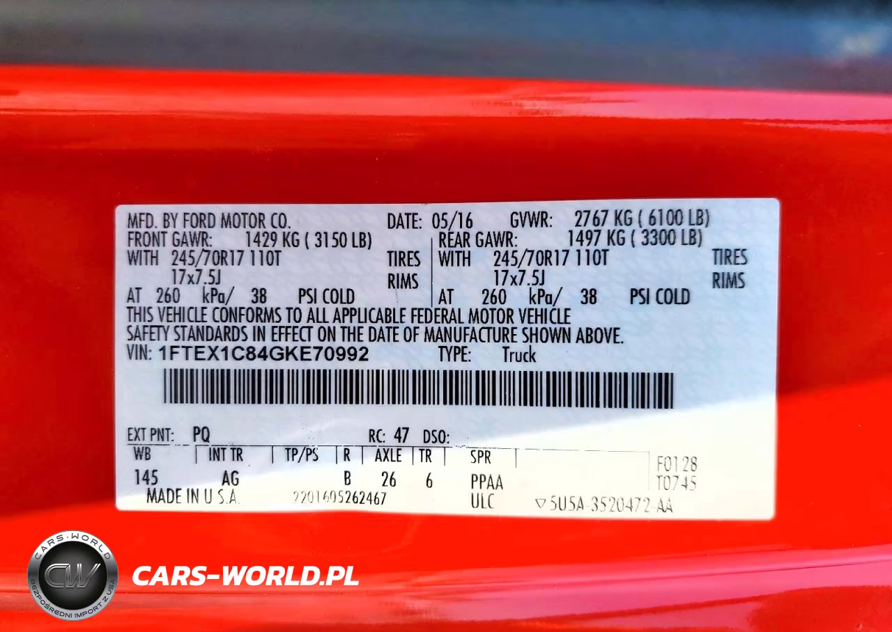 2016 Ford F150 VIN:1FTEX1C84GKE70992 - 13