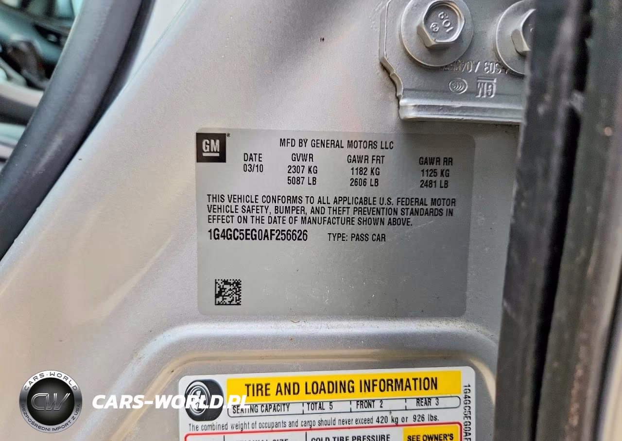 2010 Buick Lacrosse Cxl VIN:1G4GC5EG0AF256626 - 12