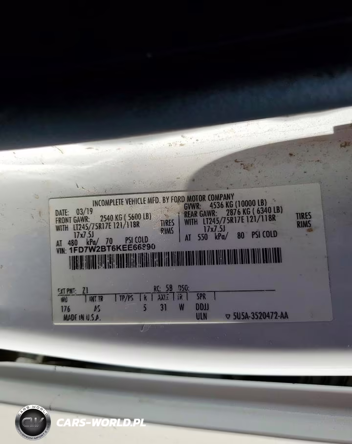 2019 Ford F250 Super Duty VIN:1FD7W2BT6KEE66890 - 12
