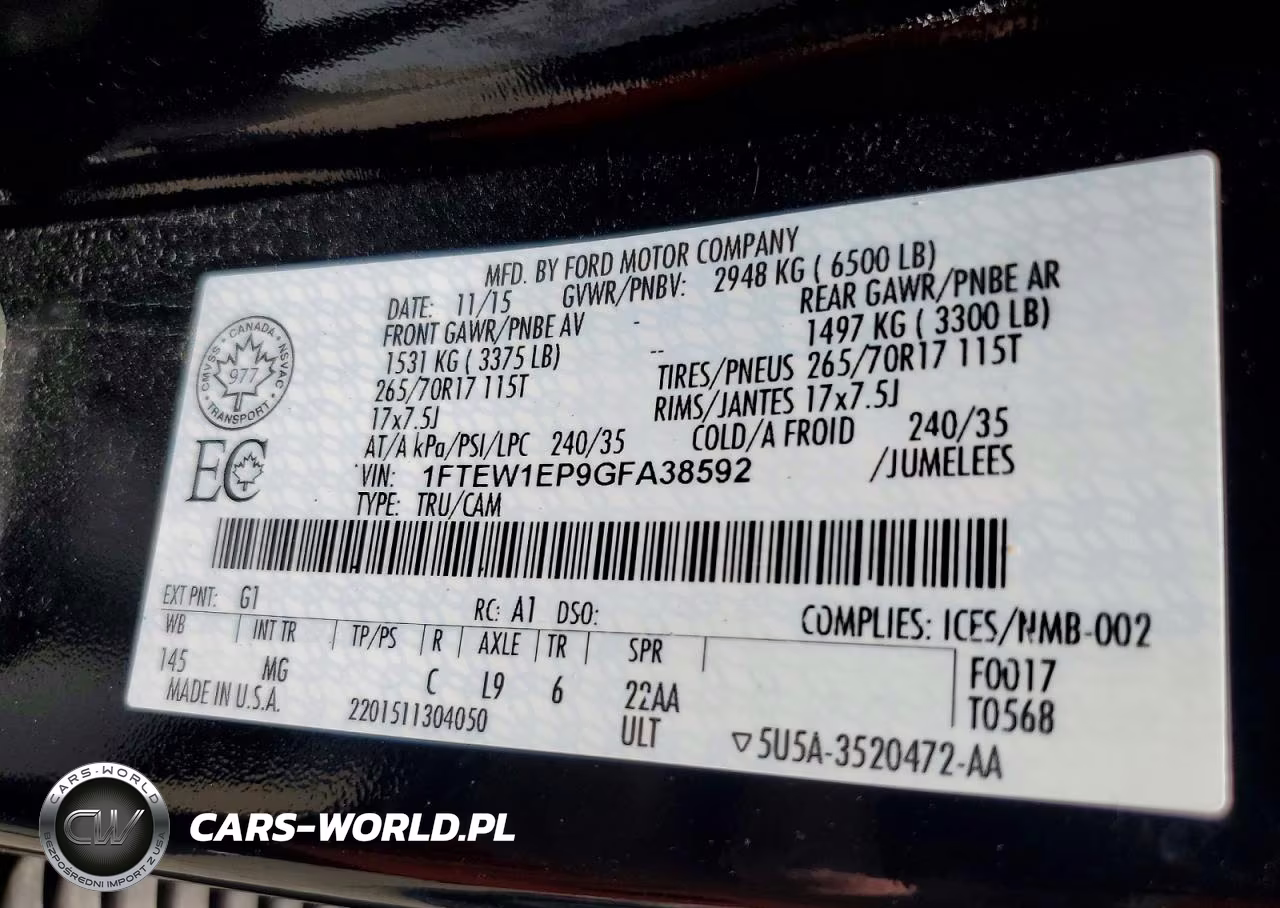 2016 Ford F150 Supercrew VIN:1FTEW1EP9GFA38592 - 12
