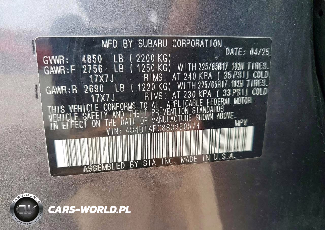 2025 Subaru Outback Premium VIN:4S4BTAFC8S3250574 - 13