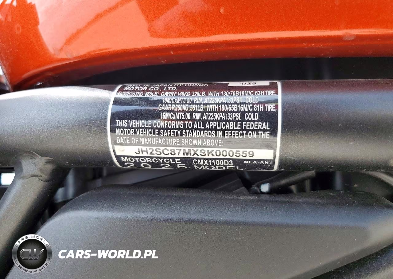 2025 Honda Cmx1100 D3 VIN:JH2SC87MXSK000559 - 9