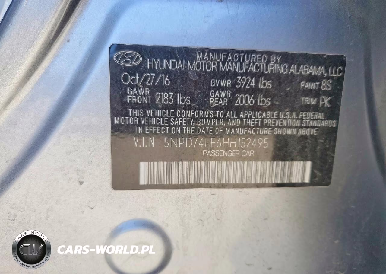 2017 Hyundai Elantra Se VIN:5NPD74LF6HH152495 - 12