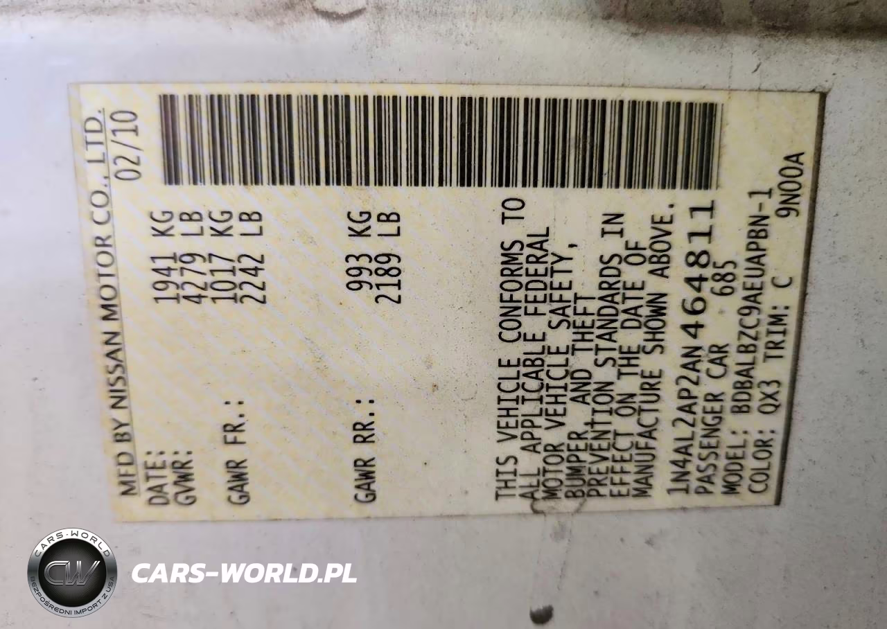 2010 Nissan Altima Base VIN:1N4AL2AP2AN464811 - 12