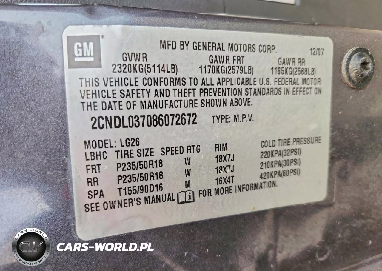 2008 Chevrolet Equinox Sport VIN:2CNDL037086072672 - 14