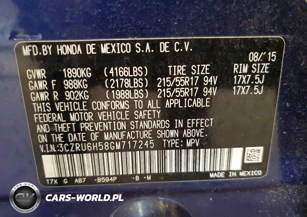 2016 Honda Hr-V Ex VIN:3CZRU6H58GM717245 - 13