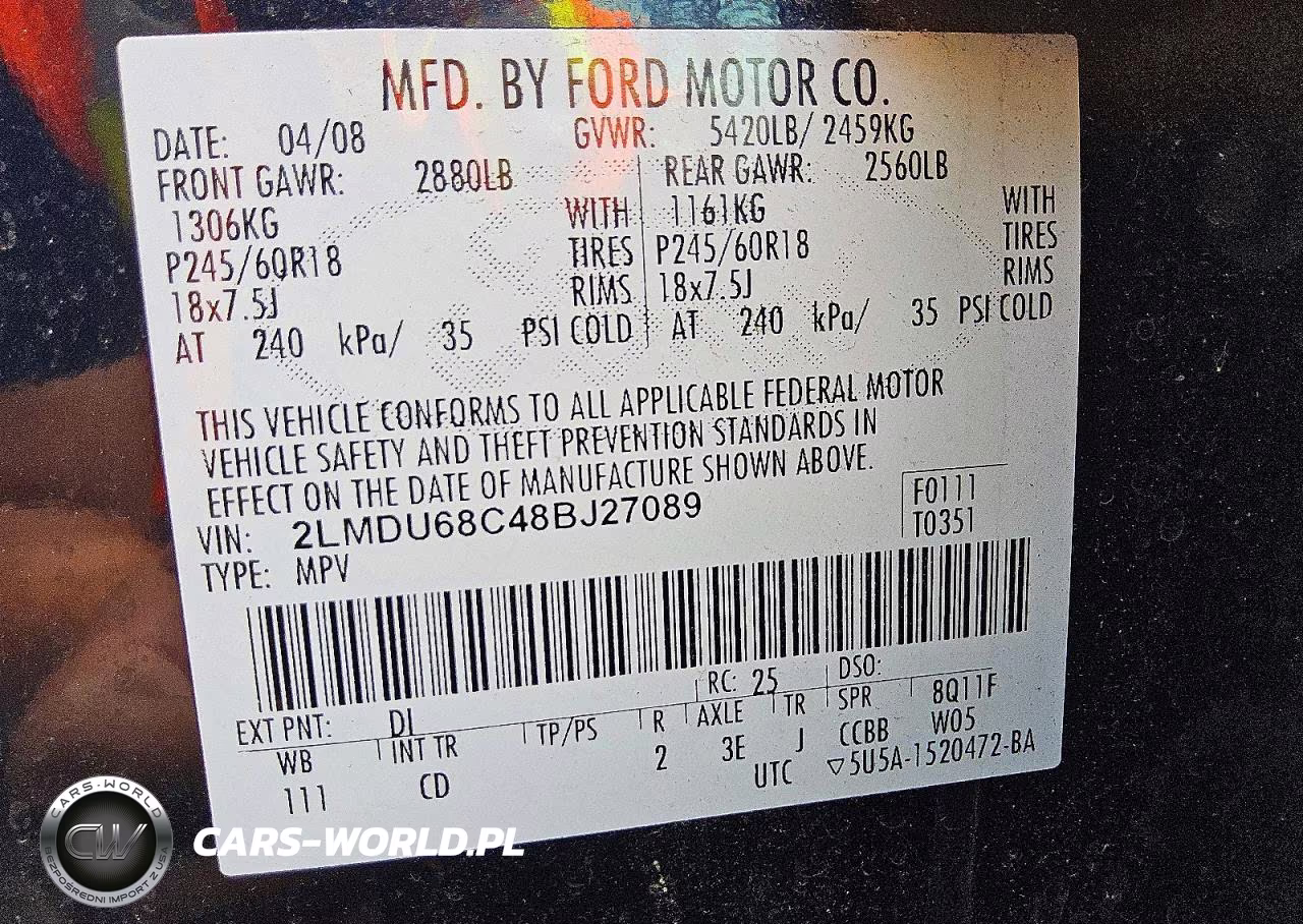 2008 Lincoln Mkx VIN:2LMDU68C48BJ27089 - 13