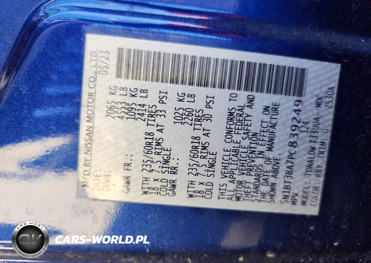 2023 Nissan Rogue Sv VIN:5N1BT3BA7PC839249 - 14