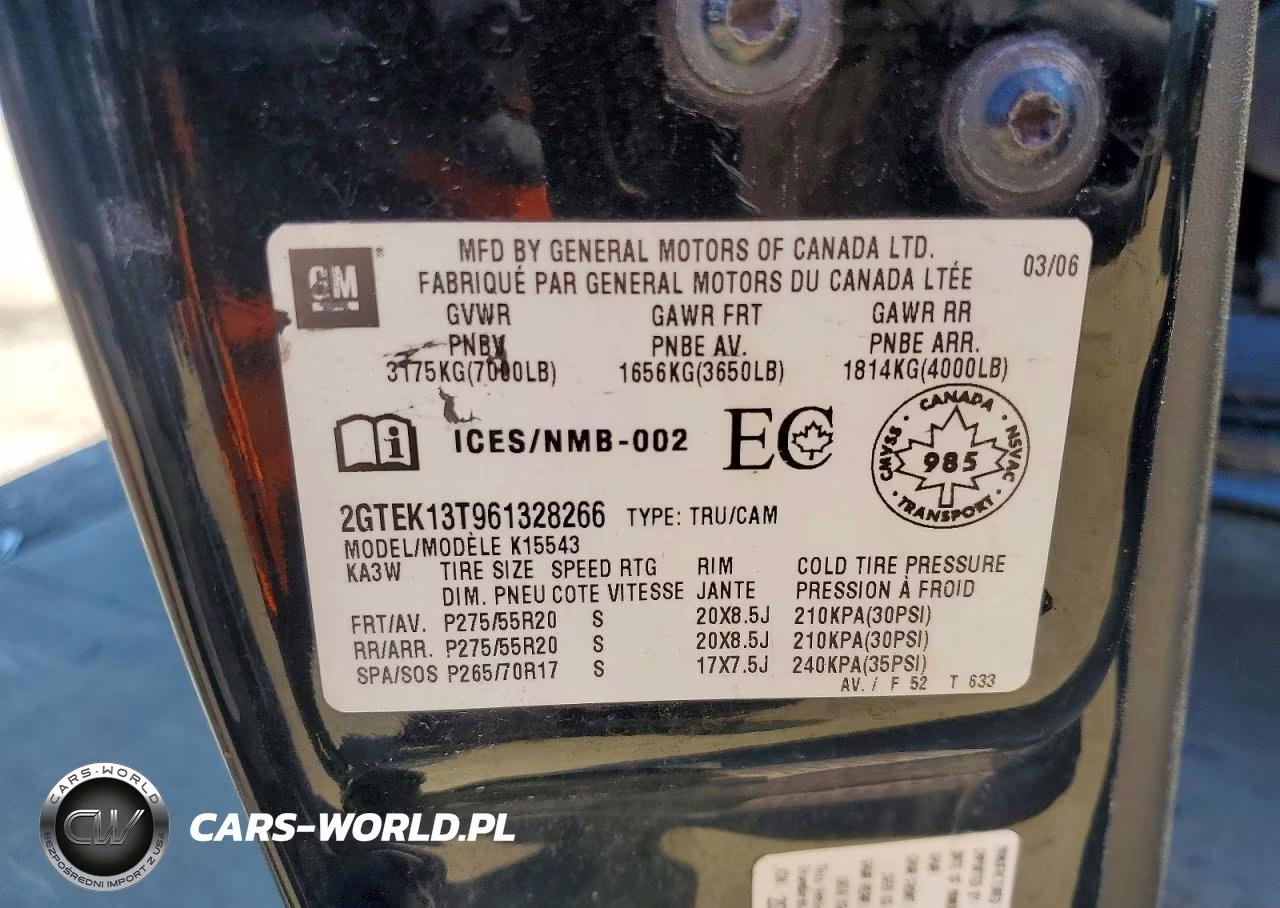 2006 GMC New Sierra K1500 VIN:2GTEK13T961328266 - 13