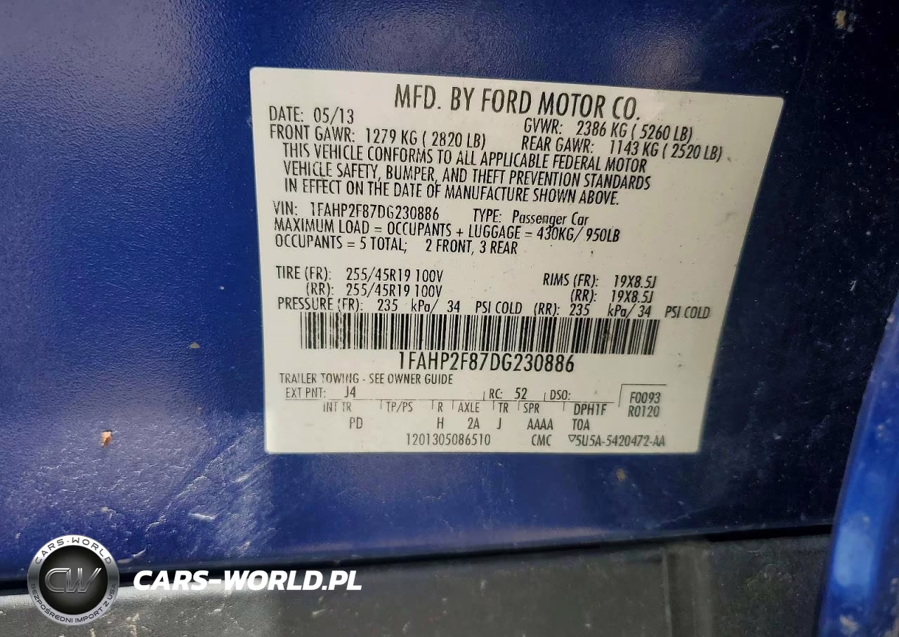 2013 Ford Taurus Limited VIN:1FAHP2F87DG230886 - 13