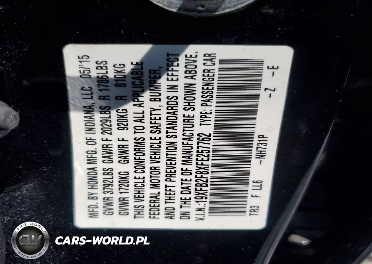 2015 Honda Civic Ex VIN:19XFB2F8XFE257762 - 13