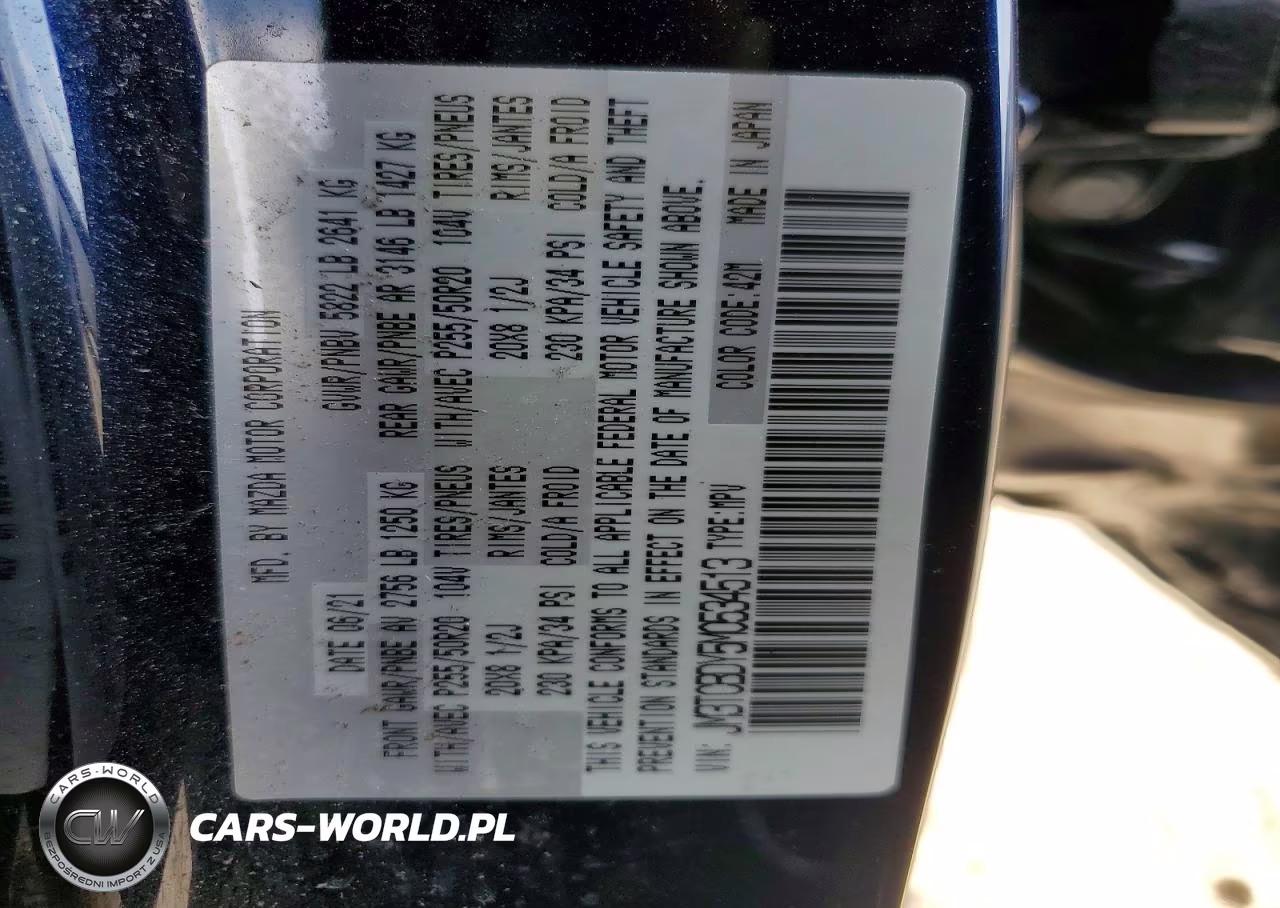2021 Mazda Cx-9 Grand Touring VIN:JM3TCBDY5M0534513 - 14