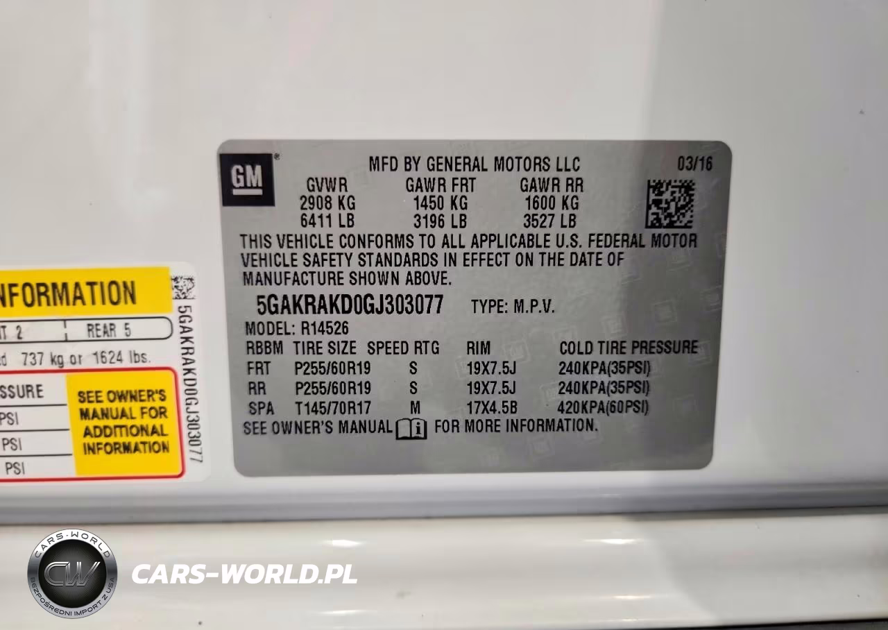 2016 Buick Enclave VIN:5GAKRAKD0GJ303077 - 13