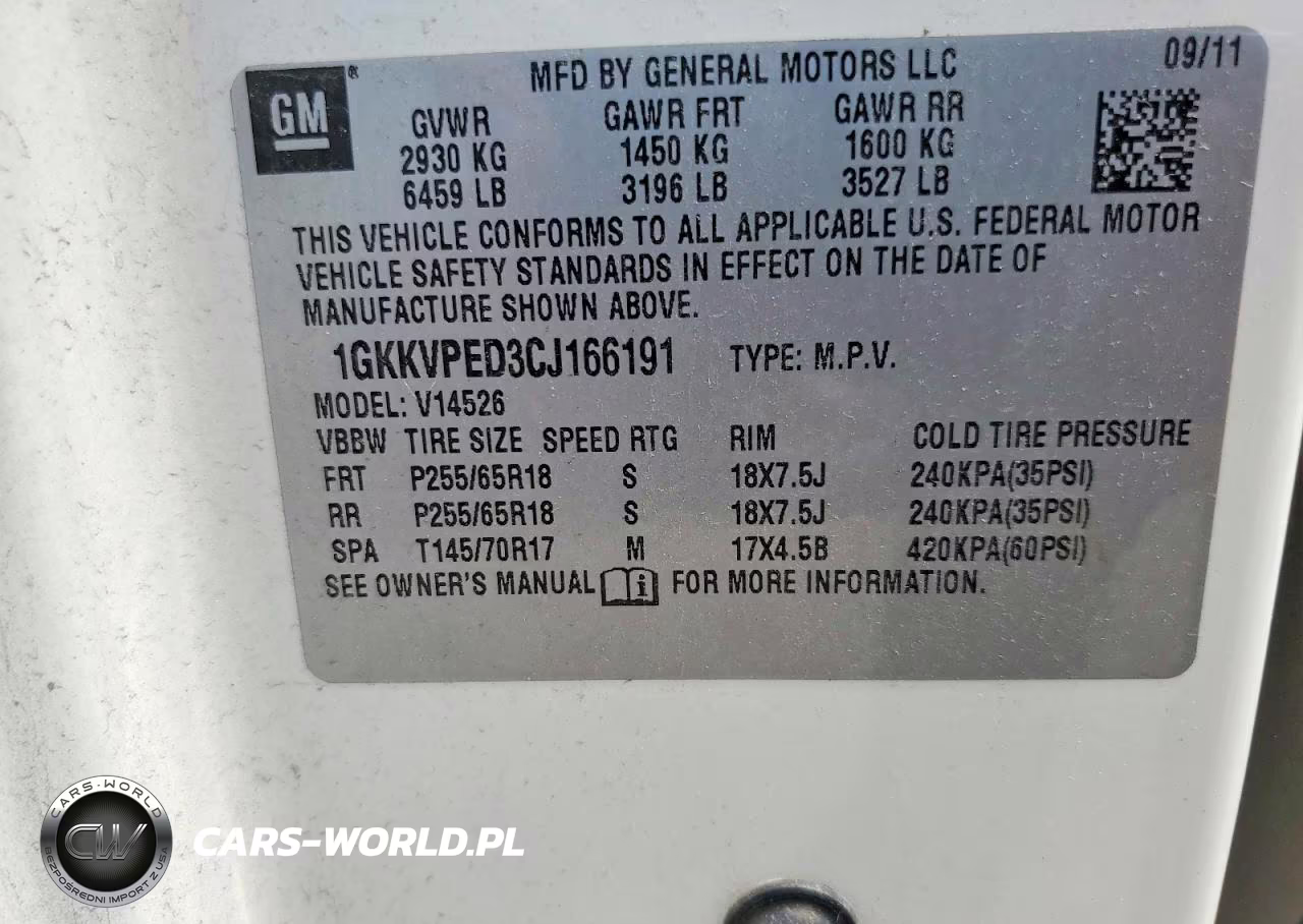2012 GMC Acadia Sle VIN:1GKKVPED3CJ166191 - 13