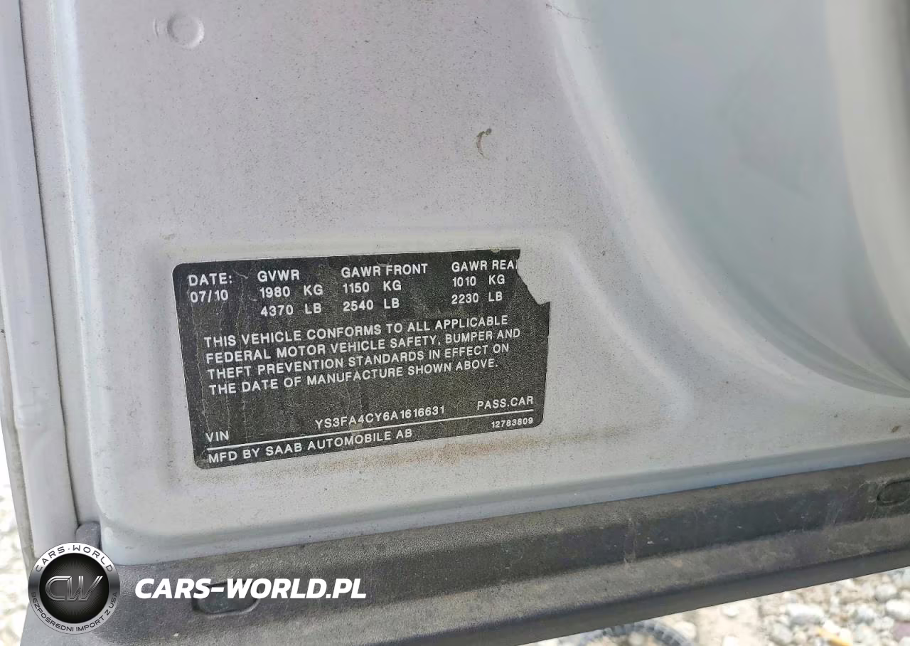 2010 Saab 9-3 2.0T VIN:YS3FA4CY6A1616631 - 12