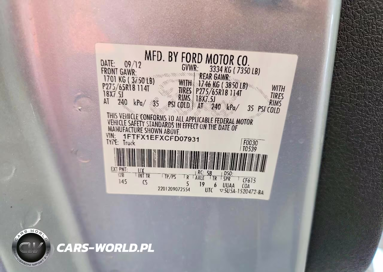 2012 Ford F150 Super Cab VIN:1FTFX1EFXCFD07931 - 12