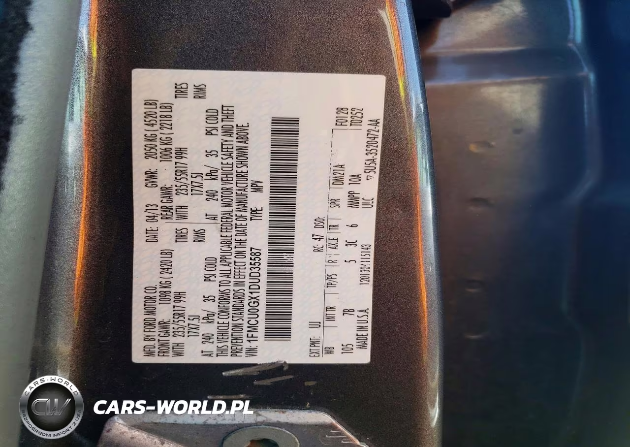 2013 Ford Escape Se VIN:1FMCU0GX1DUD35587 - 13