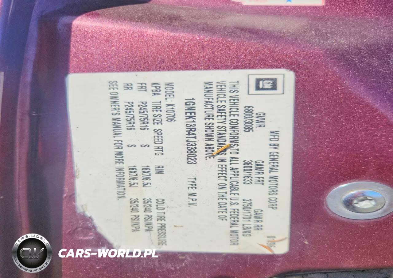 1996 Chevrolet Tahoe K1500 VIN:1GNEK13R4TJ338023 - 12