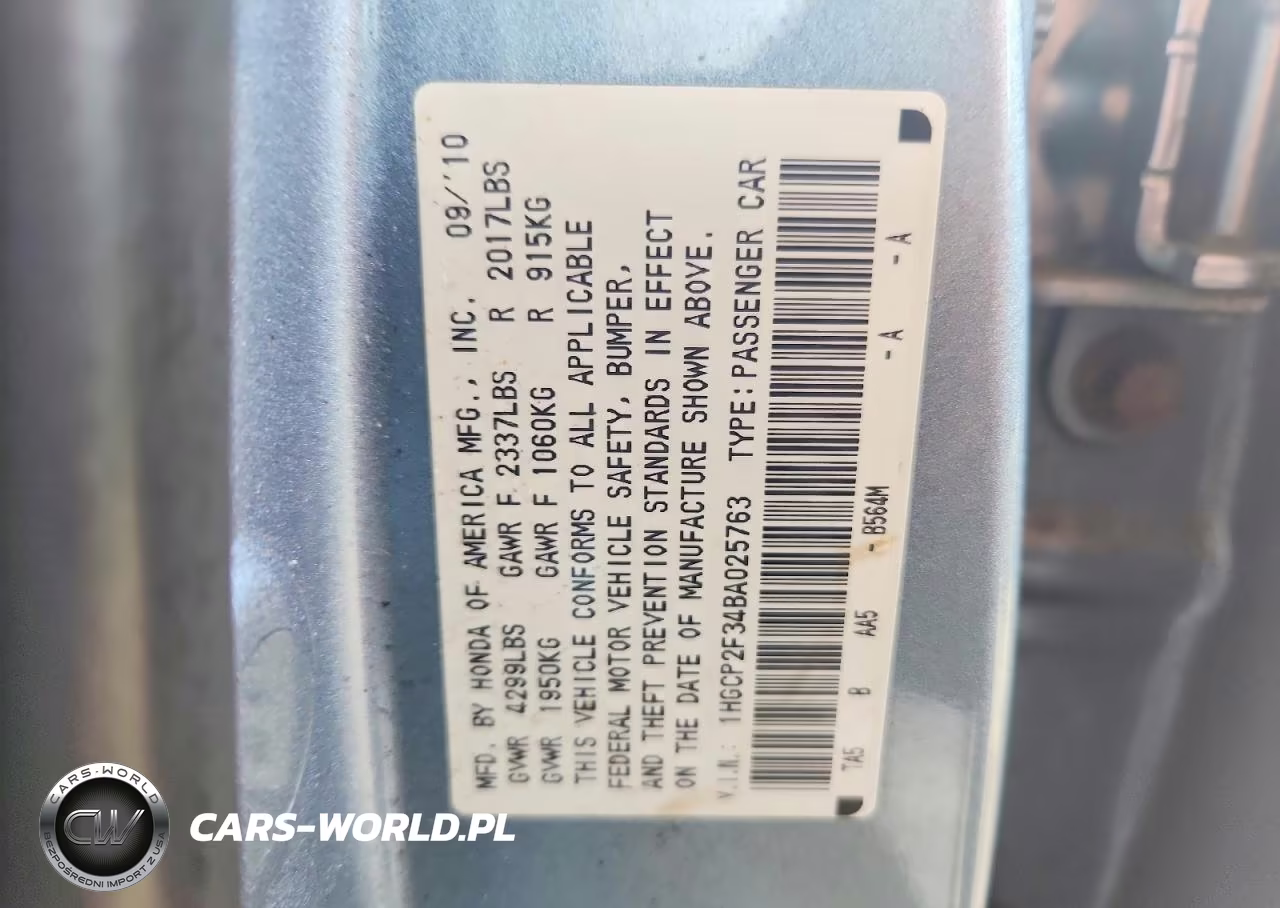 2011 Honda Accord 2.4 Lx VIN:1HGCP2F34BA025763 - 12