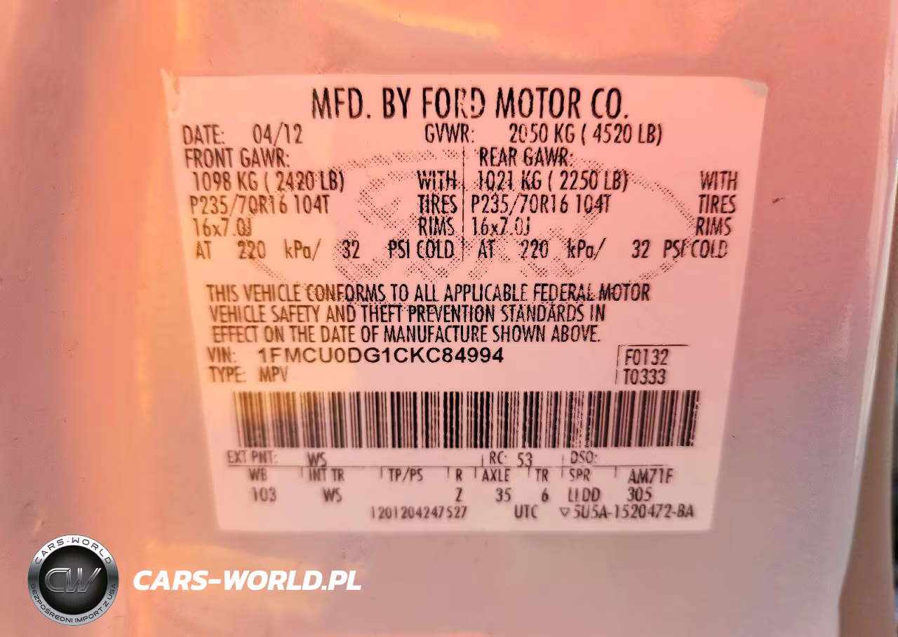 2012 Ford Escape Xlt VIN:1FMCU0DG1CKC84994 - 13