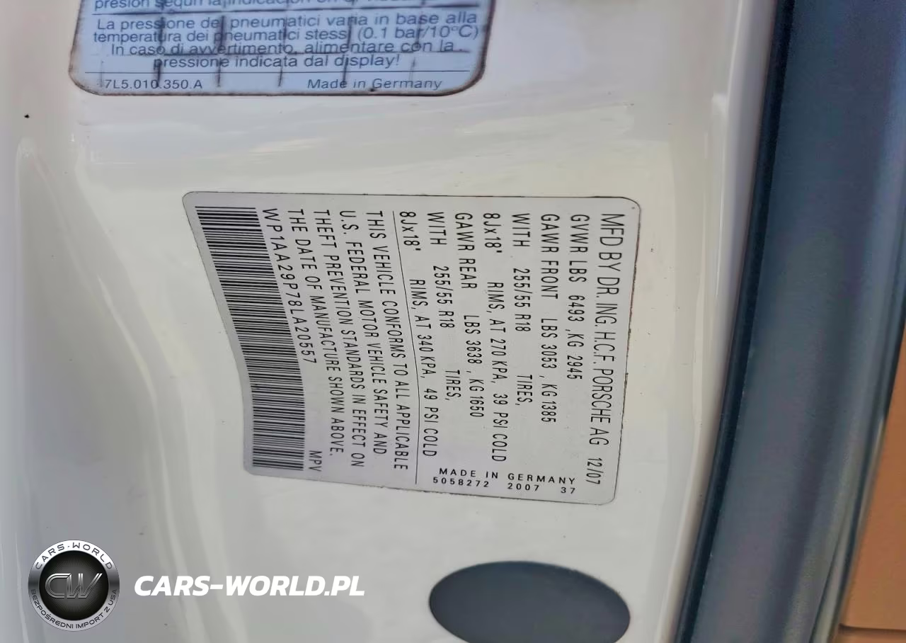 2008 Porsche Cayenne VIN:WP1AA29P78LA20557 - 13