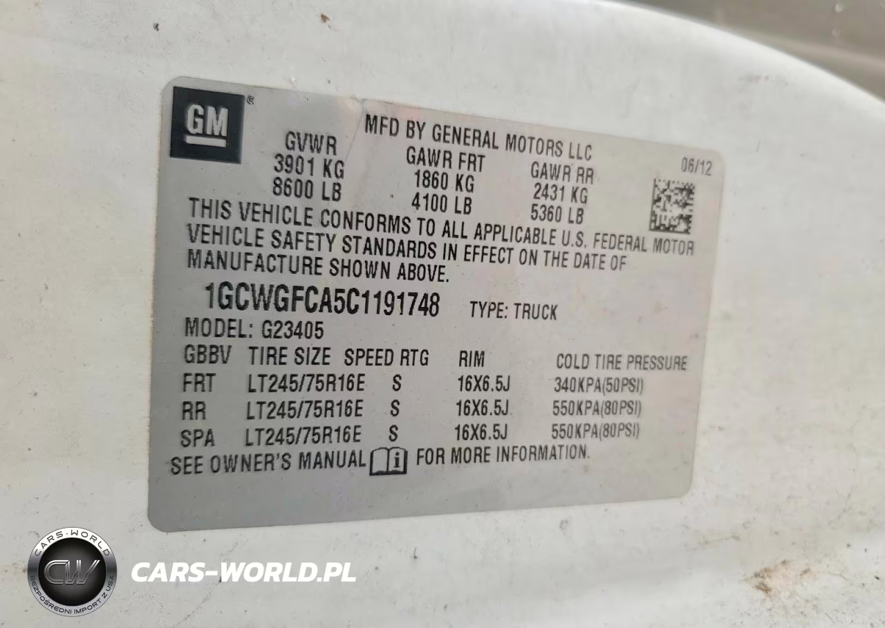 2012 Chevrolet Express 2500 Cargo Delivery Van VIN:1GCWGFCA5C1191748 - 14